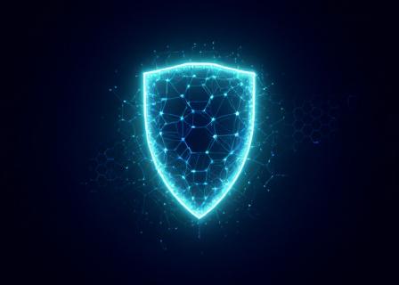 Conceptual visualization of digital privacy and AI security
